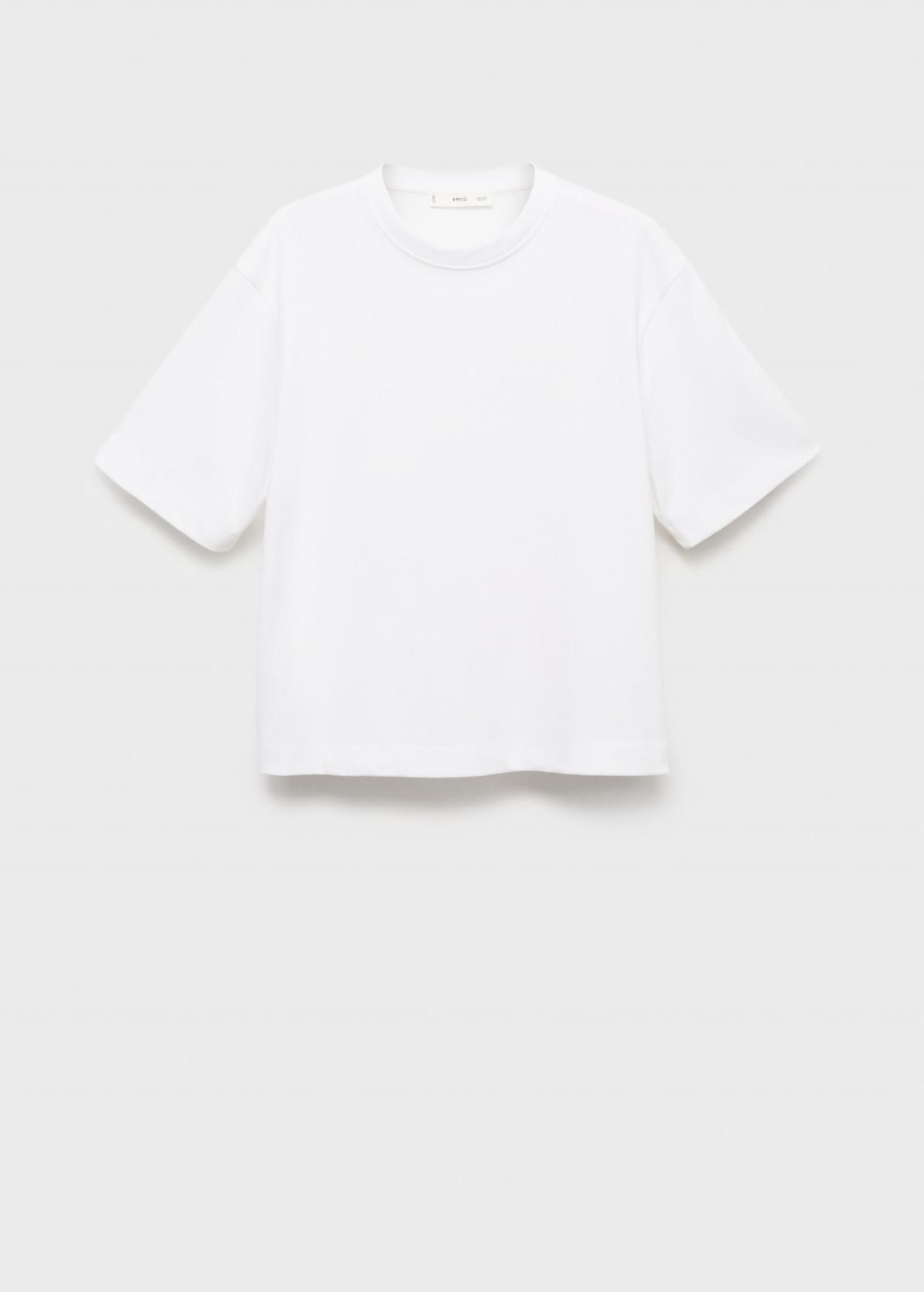 망고 오버사이즈 라운드넥 코튼 반팔 티셔츠 17044141 BLANCO ROTO - 상품 이미지