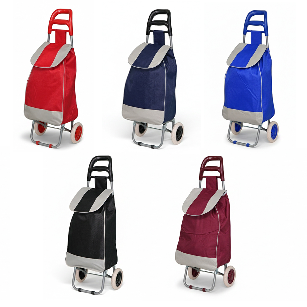 시장가방 장바구니 바퀴달린 접이식  장보기카트 손수레  캐리어 - 레드 - 상세 이미지 2