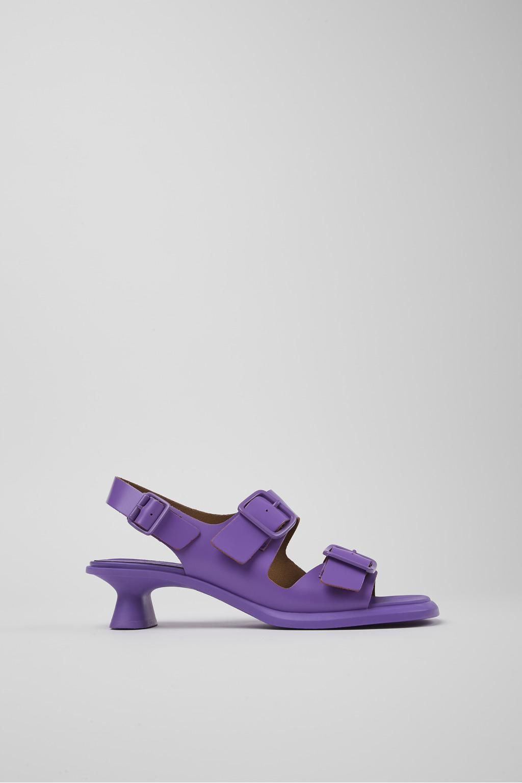 캠퍼 퍼플 레더 스트랩 샌들 로우힐 Dina K201491-004 PURPLE - 상품 이미지