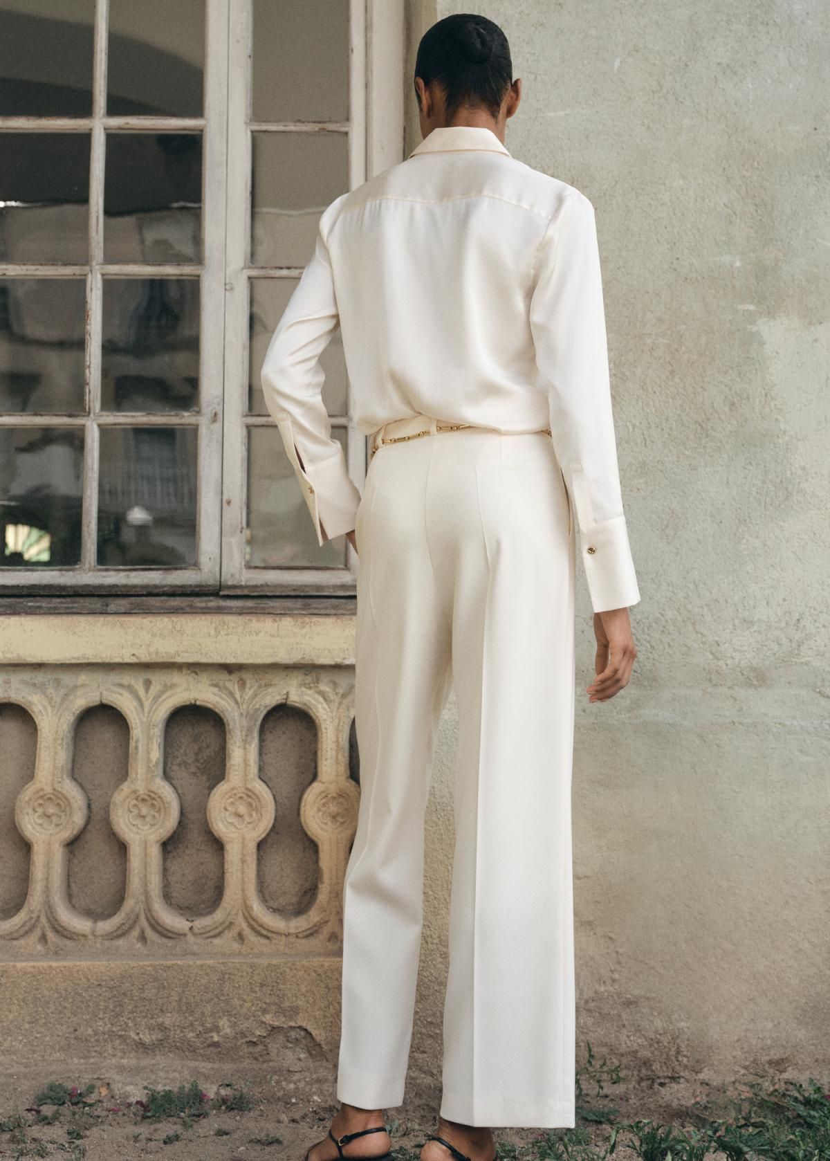 망고 테일러드 핀턱 스트레이트 슬랙스 팬츠 17054422 GRIS HIELO - 상세 이미지 3