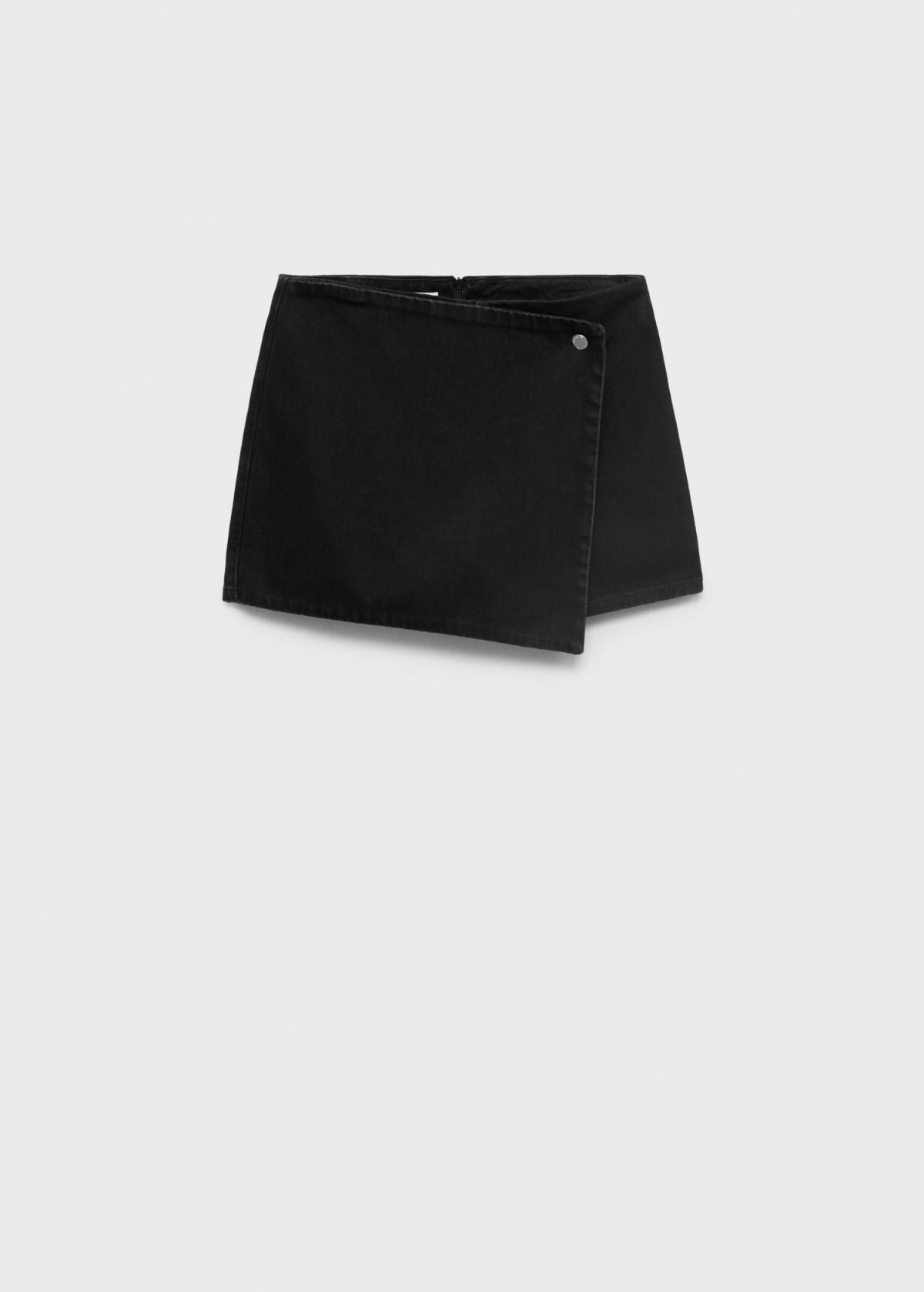 망고 테크니컬 데님 랩 미니 스커트 팬츠 17071182 DENIM NEGRO - 메인 이미지