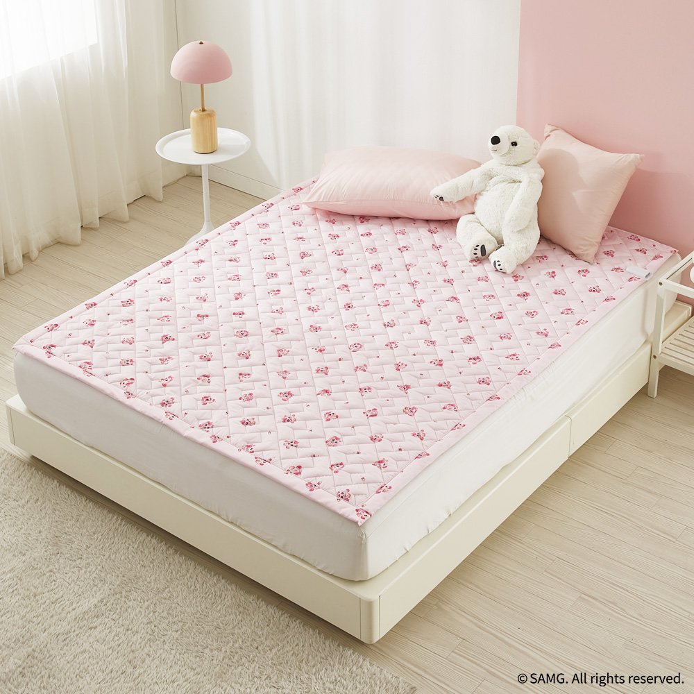 캐치티니핑 EMF 2in1 탄소 매트 전기 요 장판 토퍼핏 퀸, 150x200cm, 하츄핑(핑크) - 상세 이미지 2
