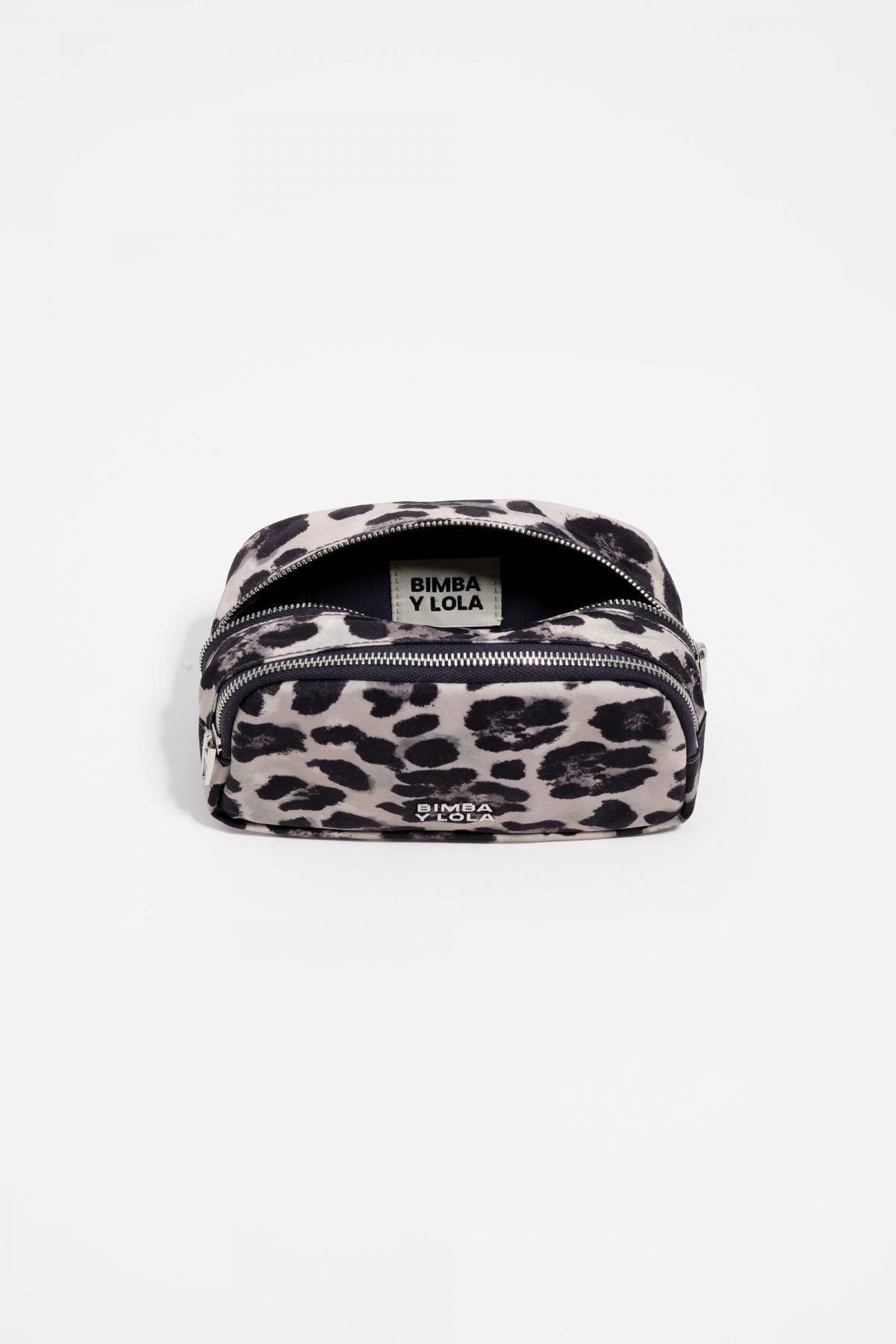 빔바이롤라 레오파드 프린트 그레이 나일론 더블 코스메틱 파우치 252BBK426.10342 LEOPARD GREY - 상세 이미지 3