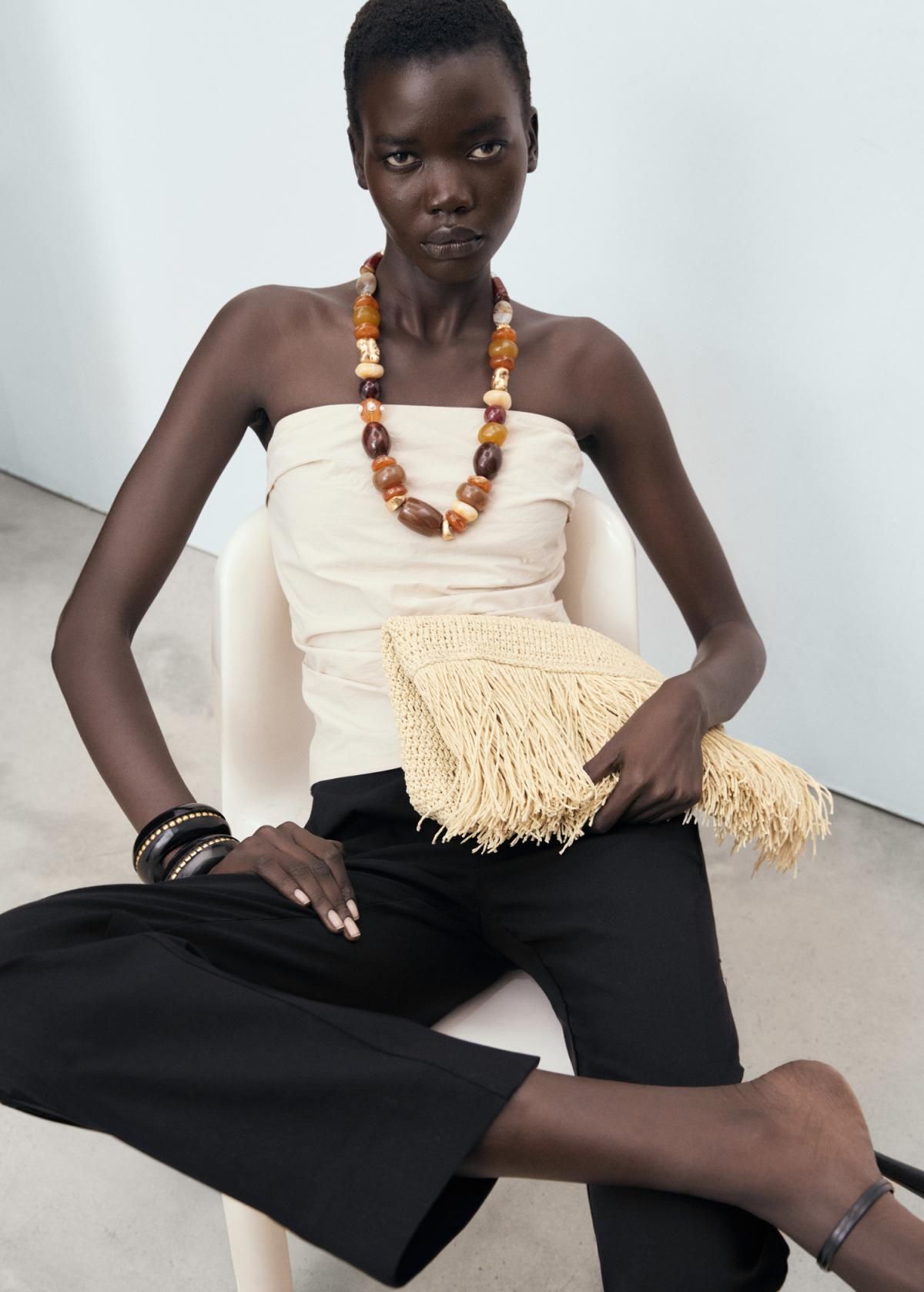 망고 테크니컬 크롭 스트레이트 슬랙스 팬츠 17094089 NEGRO - 상세 이미지 4