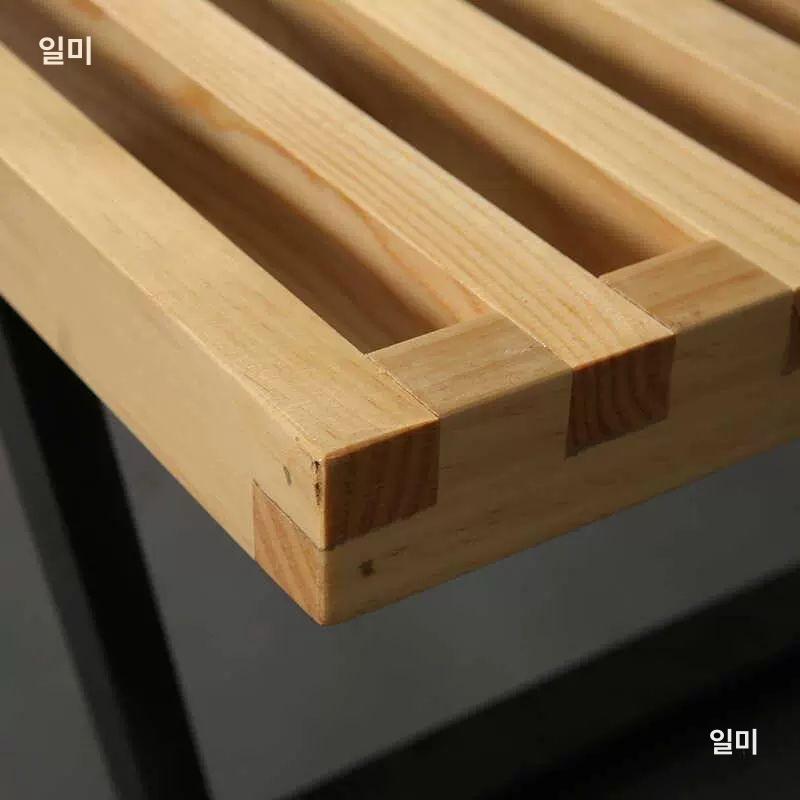 웨이팅벤치 원목 긴의자 카페대기의자 현관벤치 월넛 - 상세 이미지 2