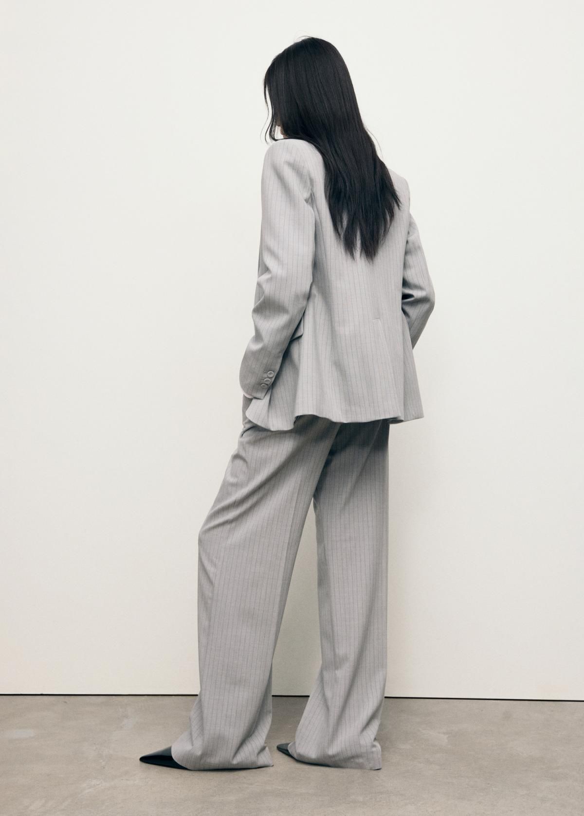 망고 테일러드 스트라이프 정장 슬랙스 팬츠 17014121 GRIS - 상세 이미지 3