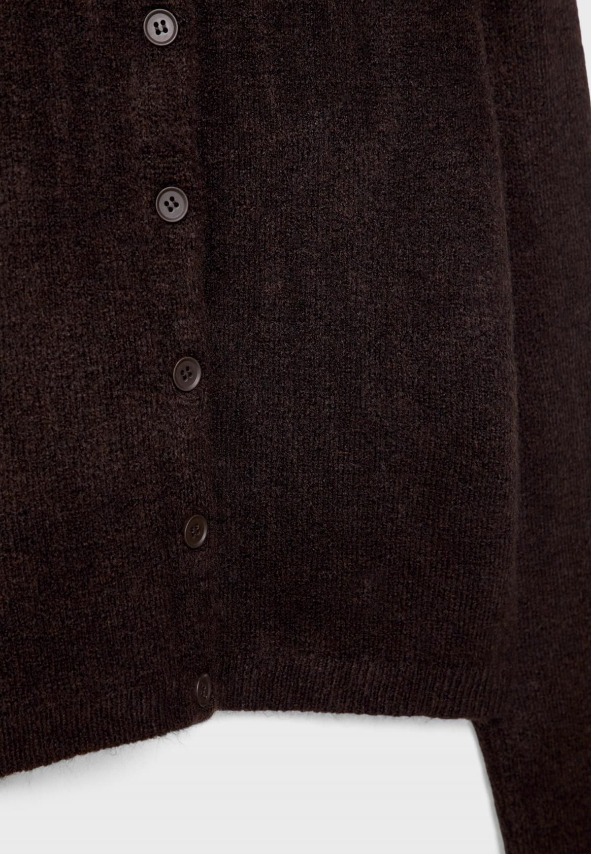 스트라디바리우스 모던 라운드넥 니트 버튼업 재킷 8559/876 BROWN - 상세 이미지 3
