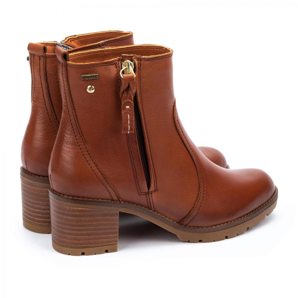 피콜리노스 브라운 레더 지퍼 미들힐 앵클부츠 LLANES W7H-SY8632 CUERO - 상세 이미지 4