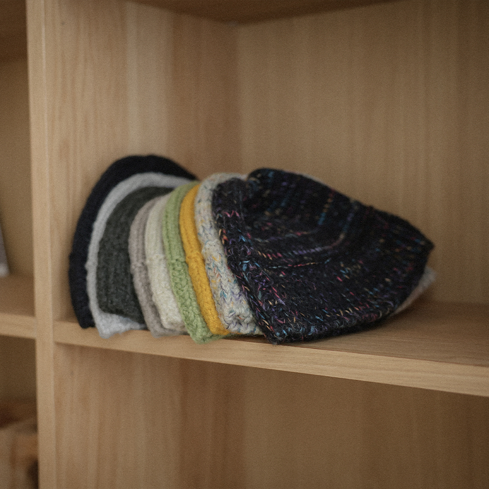 국내생산 포근한 울 니트 버킷햇 뜨개 벙거지 남녀공용 겨울 벙거지모자