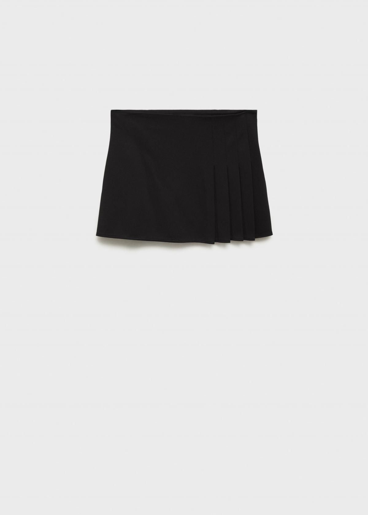 망고 플리츠 미니 블랙 스커트 17054086 NEGRO - 상품 이미지