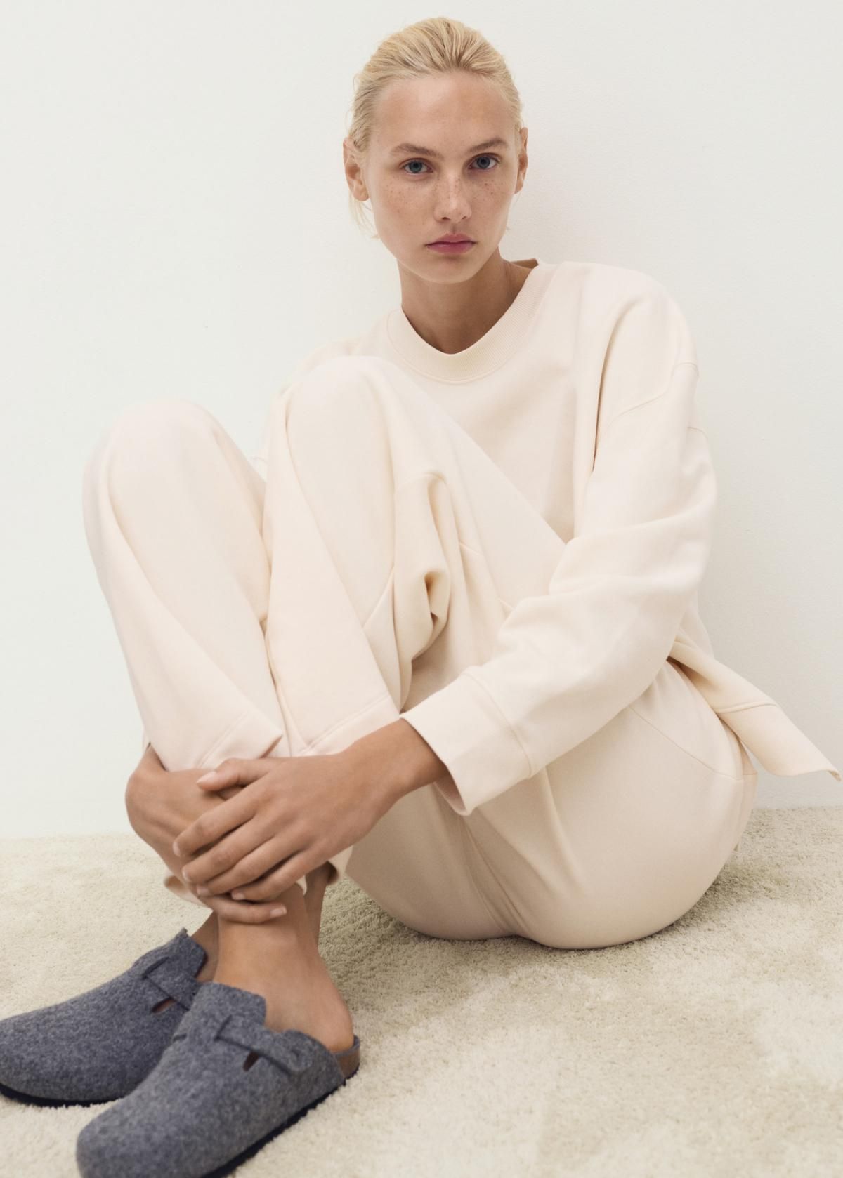 망고 코지 와이드핏 면 팬츠 27083316 VAINILLA - 상세 이미지 5