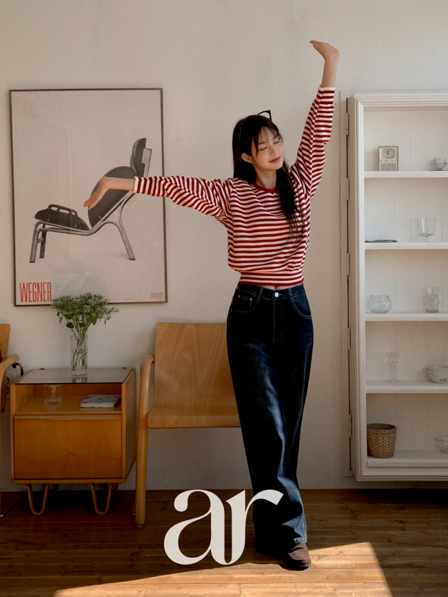 딥블루 세미 와이드 데님 팬츠 ps5473 - 상세 이미지 4