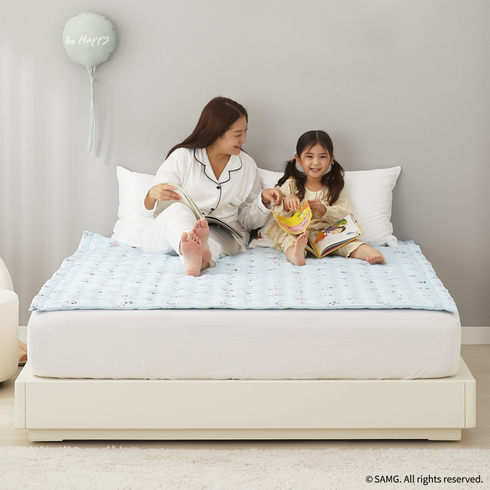캐치티니핑 EMF 2in1 탄소 매트 전기 요 장판 토퍼핏 퀸, 150x200cm, 사뿐핑(블루) - 상세 이미지 3