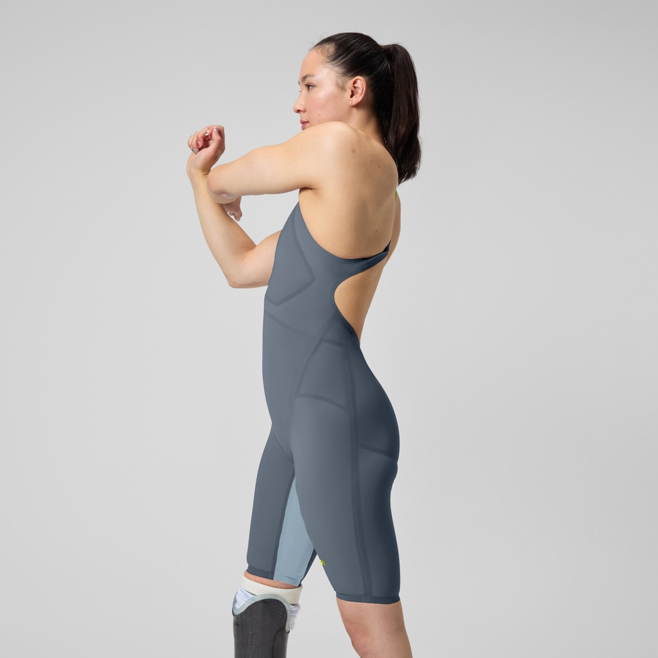 스피도 Fastskin LZR Pure Valor 2.0 Openback Kneeskin Gray/Blue - 상세 이미지 3