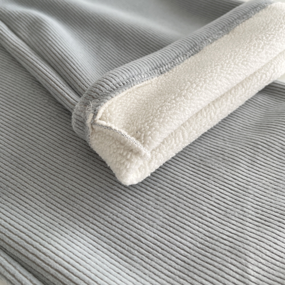 양털기모 코듀로이팬츠 여성 겨울 융골지 벨벳 밴딩 일자 조거 뽀글이 벨루어팬츠 - 상세 이미지 4