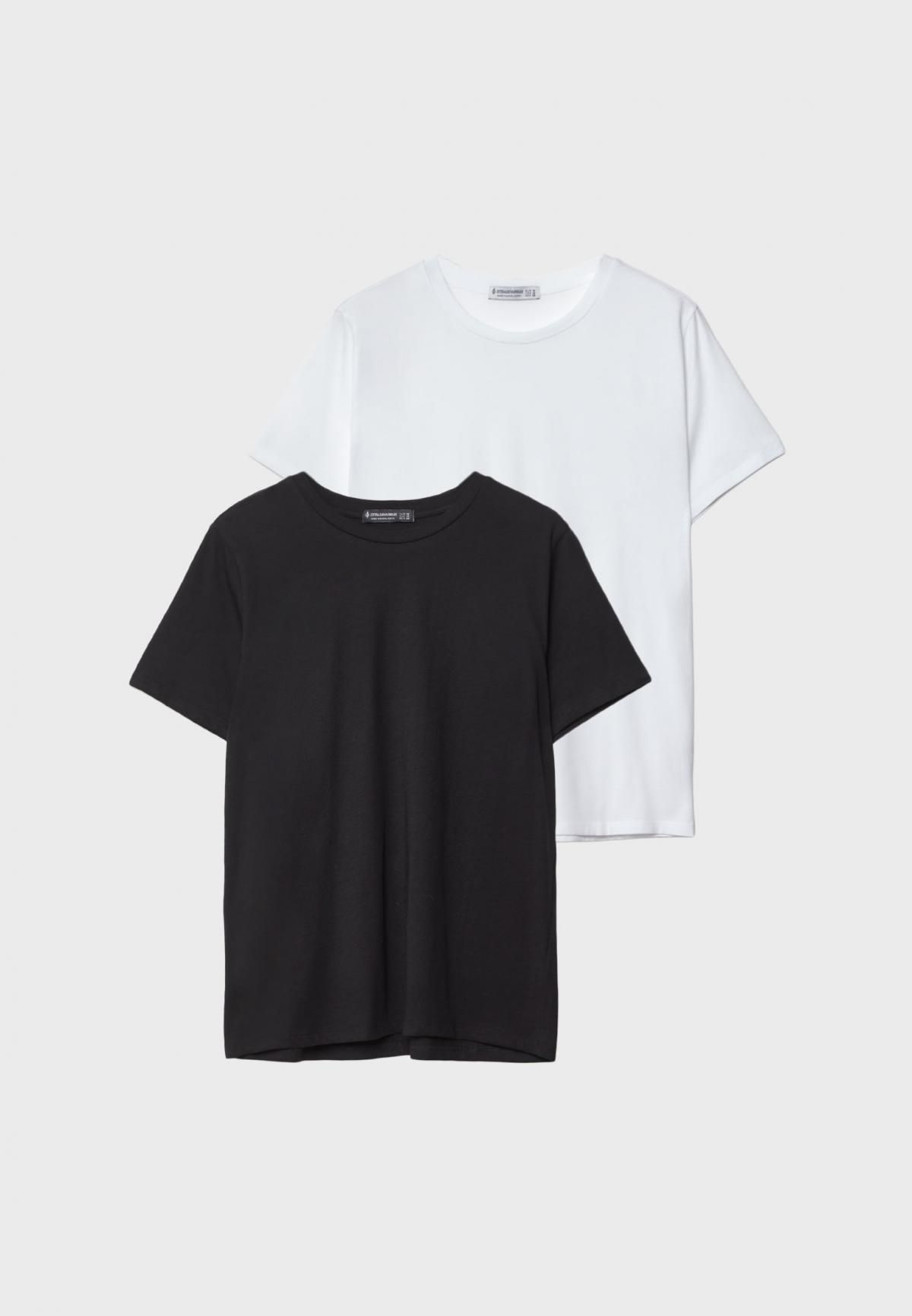 스트라디바리우스 베이직 코튼 레귤러핏 라운드넥 반팔 티셔츠 2팩 2500/842 WHITE - 상품 이미지
