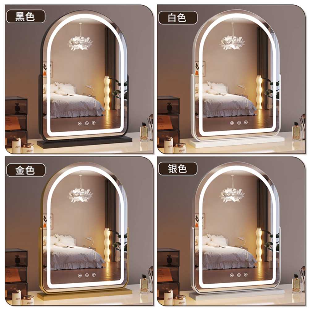화장대 터치식 거울 LED조명 밝기조절 메이크업 미러 화이트 - 회전 40x55 플러그인 - 상세 이미지 2