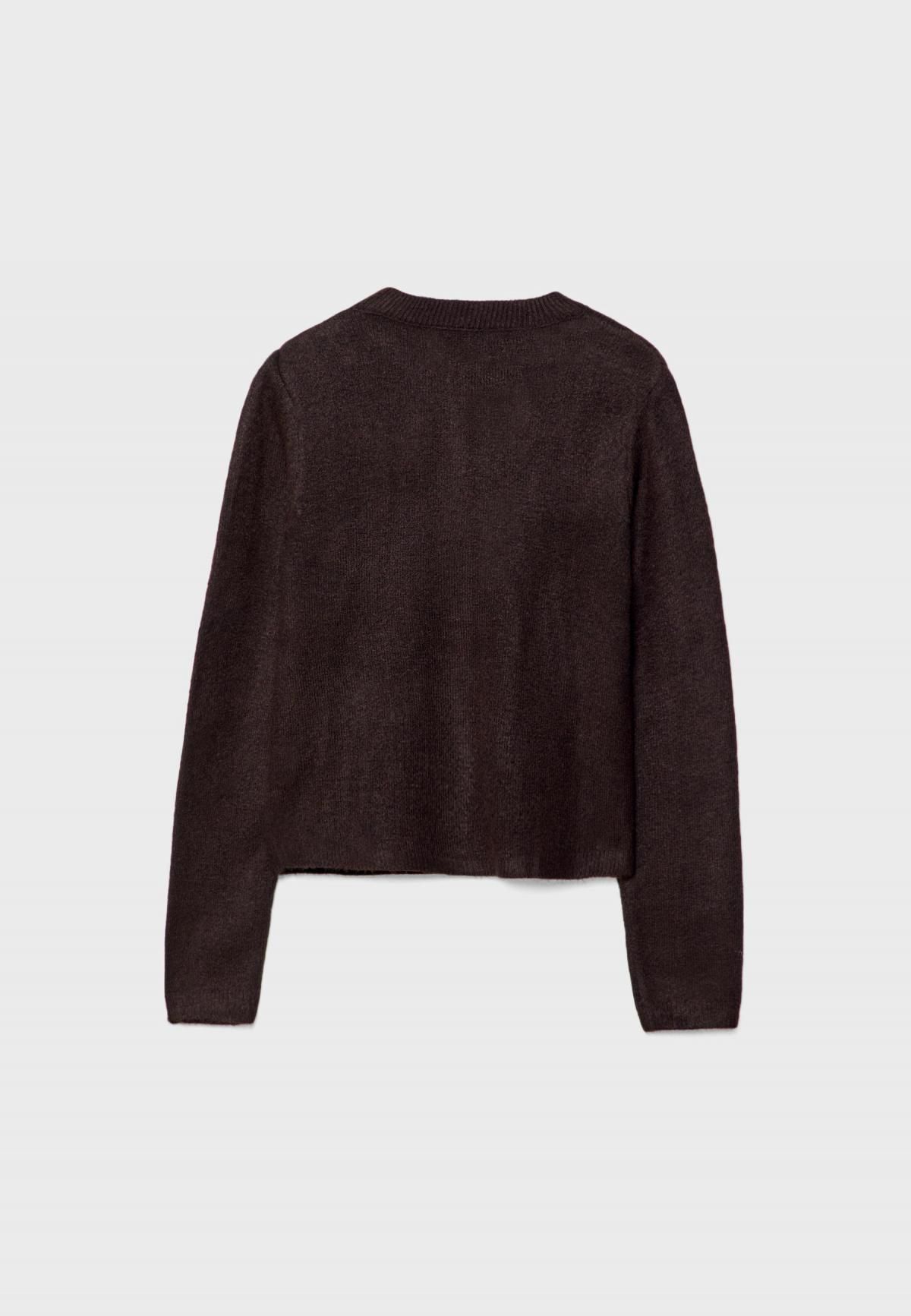 스트라디바리우스 모던 라운드넥 니트 버튼업 재킷 8559/876 BROWN - 상세 이미지 2