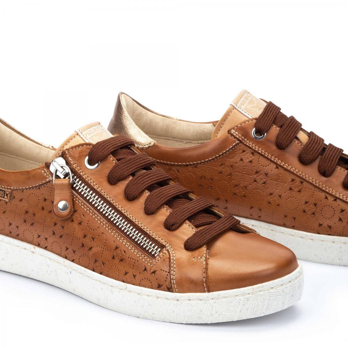 피콜리노스 레더 펀칭 캐주얼 스니커즈 LANZAROTE W7B-6999C1 BRANDY - 상세 이미지 3