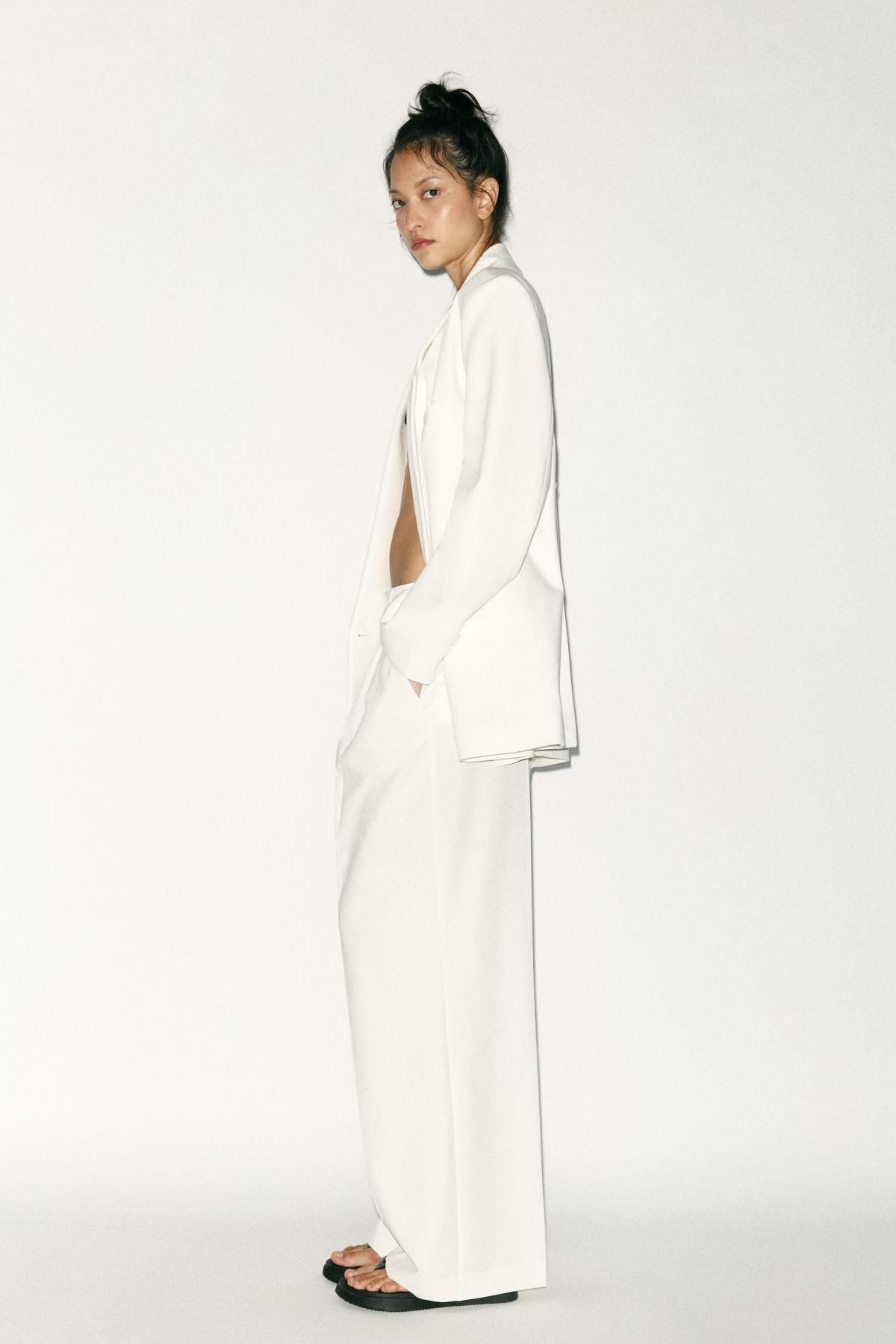 자라 하이웨이스트 다트 팬츠 8338/512 WHITE - 상세 이미지 4