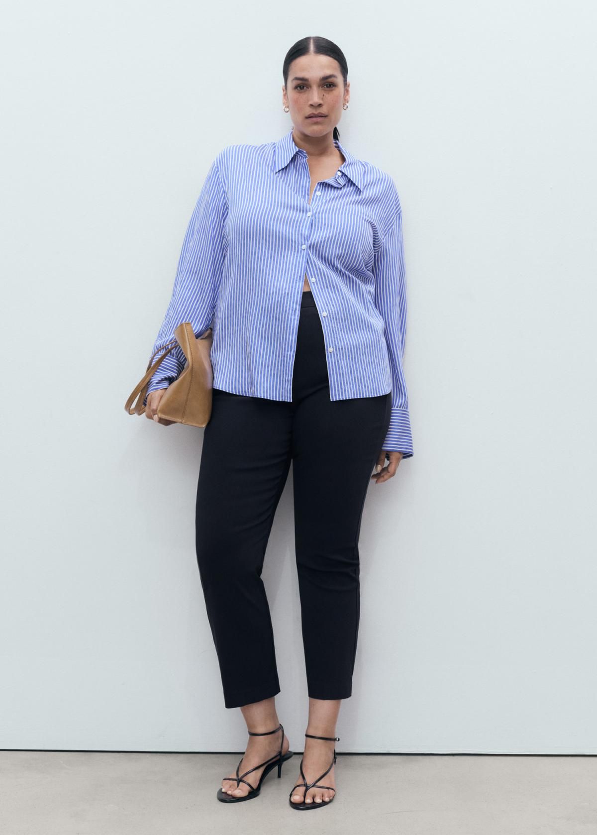 망고 테일러드 크롭 슬랙스 팬츠 17094089 AZUL MARINO - 상세 이미지 5