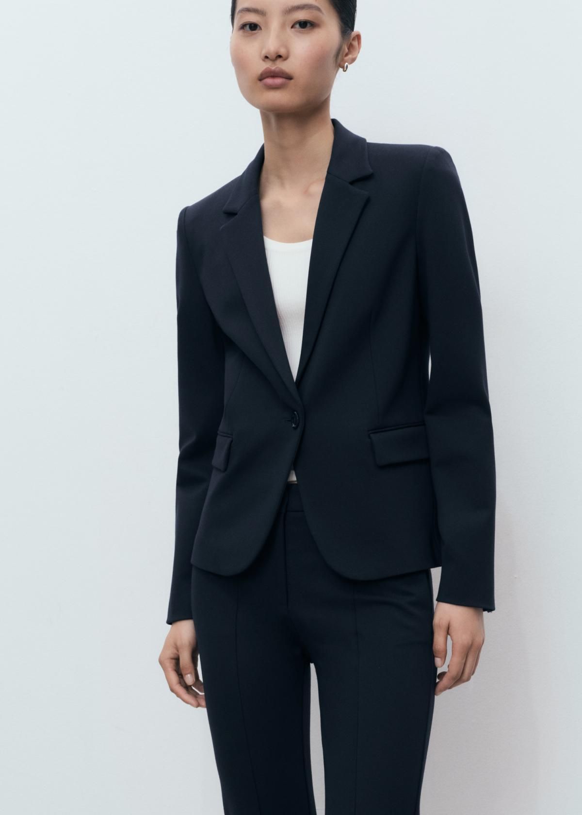 망고 테일러드 슬림핏 미드웨이스트 슬랙스 팬츠 17045807 AZUL MARINO OSCURO - 상세 이미지 4