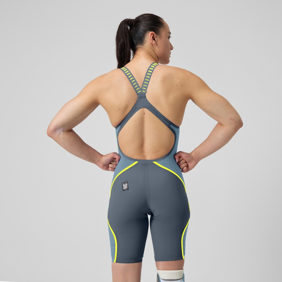스피도 Fastskin LZR Pure Intent 2.0 Openback Kneeskin Gray/Blue - 상세 이미지 2