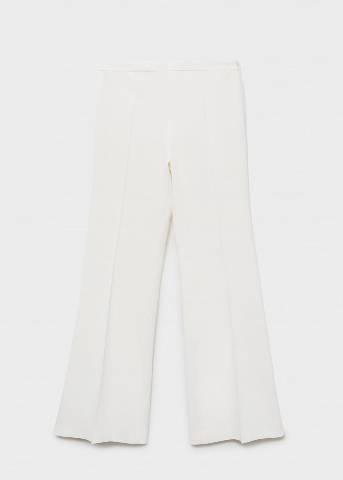 망고 엘레강스 하이웨이스트 플레어 롱 팬츠 17014149 BLANCO - 상품 이미지