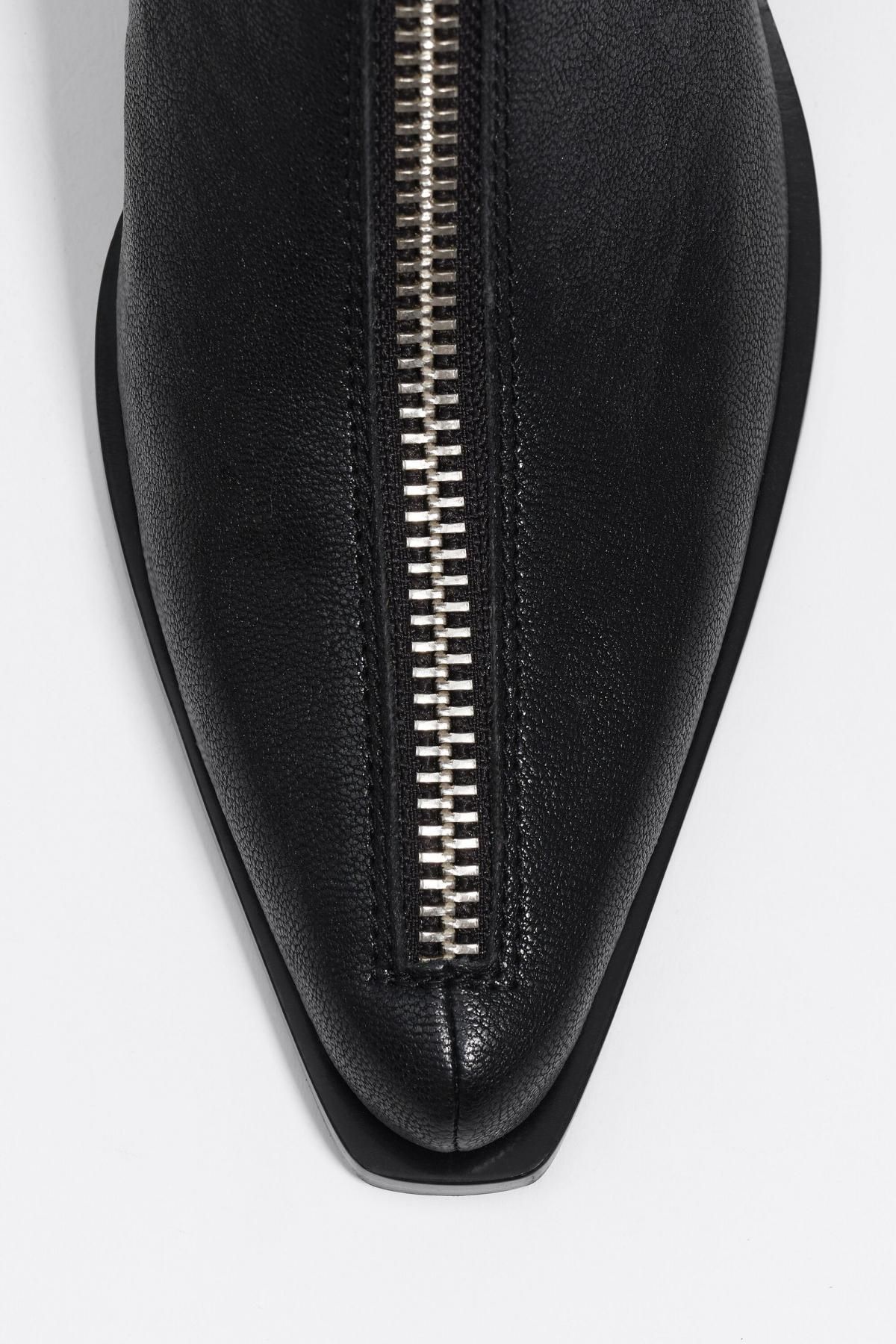 빔바이롤라 웨스턴 블랙 레더 포인티드토 지퍼 앵클부츠 252BZ0615.10000 BLACK - 상세 이미지 5