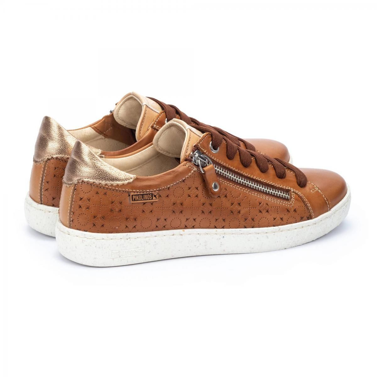 피콜리노스 레더 펀칭 캐주얼 스니커즈 LANZAROTE W7B-6999C1 BRANDY - 상세 이미지 4