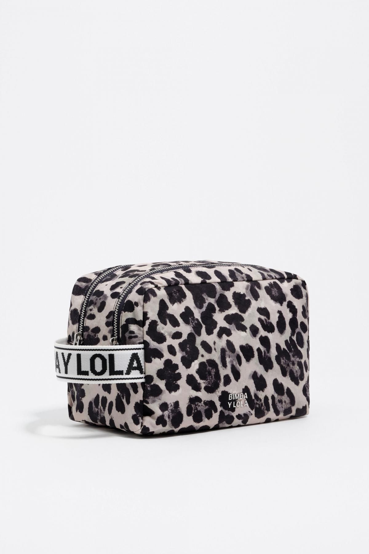 빔바이롤라 레오파드 패턴 테크니컬 나일론 더블 코스메틱 파우치 252BBK459.10342 LEOPARD GREY - 메인 이미지