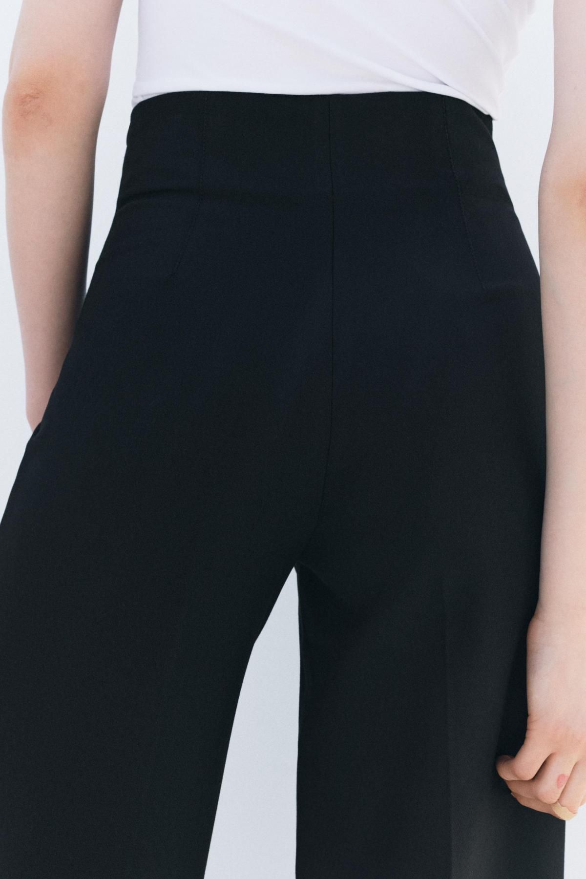 자라 하이웨이스트 와이드 큐롯 팬츠 7149/052 BLACK - 상세 이미지 4