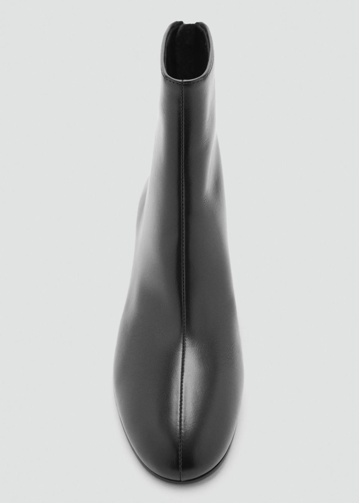 망고 프리미엄 블랙 레더 청키힐 앵클부츠 17077776 NEGRO - 상세 이미지 5