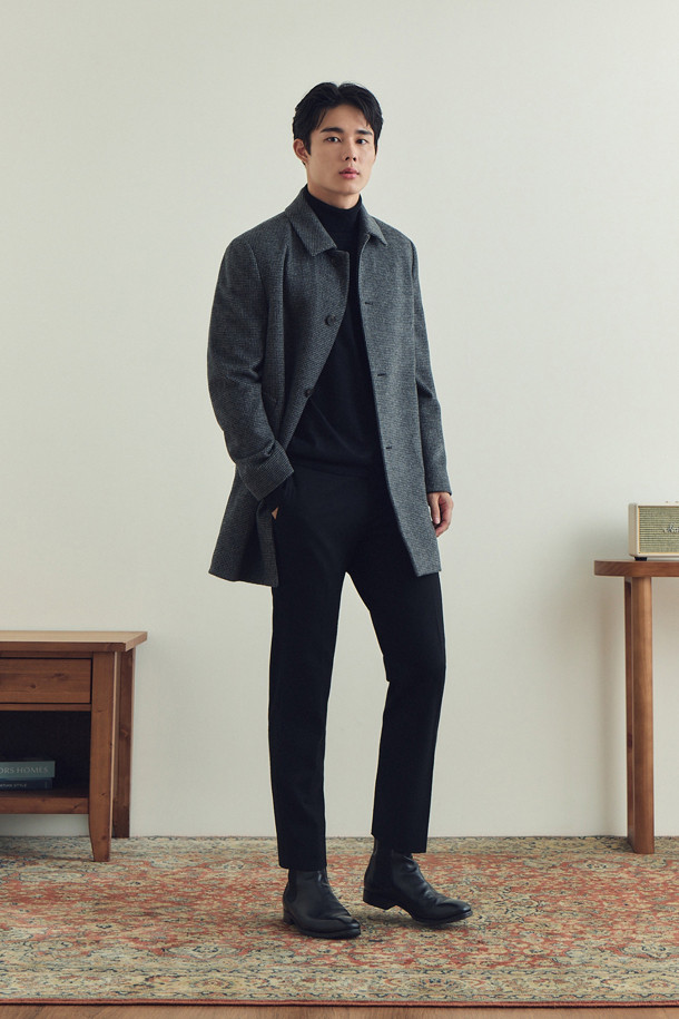 코오롱 브렌우드 울/캐시미어 남성 반코트 블렌디드 편안한 남자코트코디 점퍼 - 상세 이미지 5