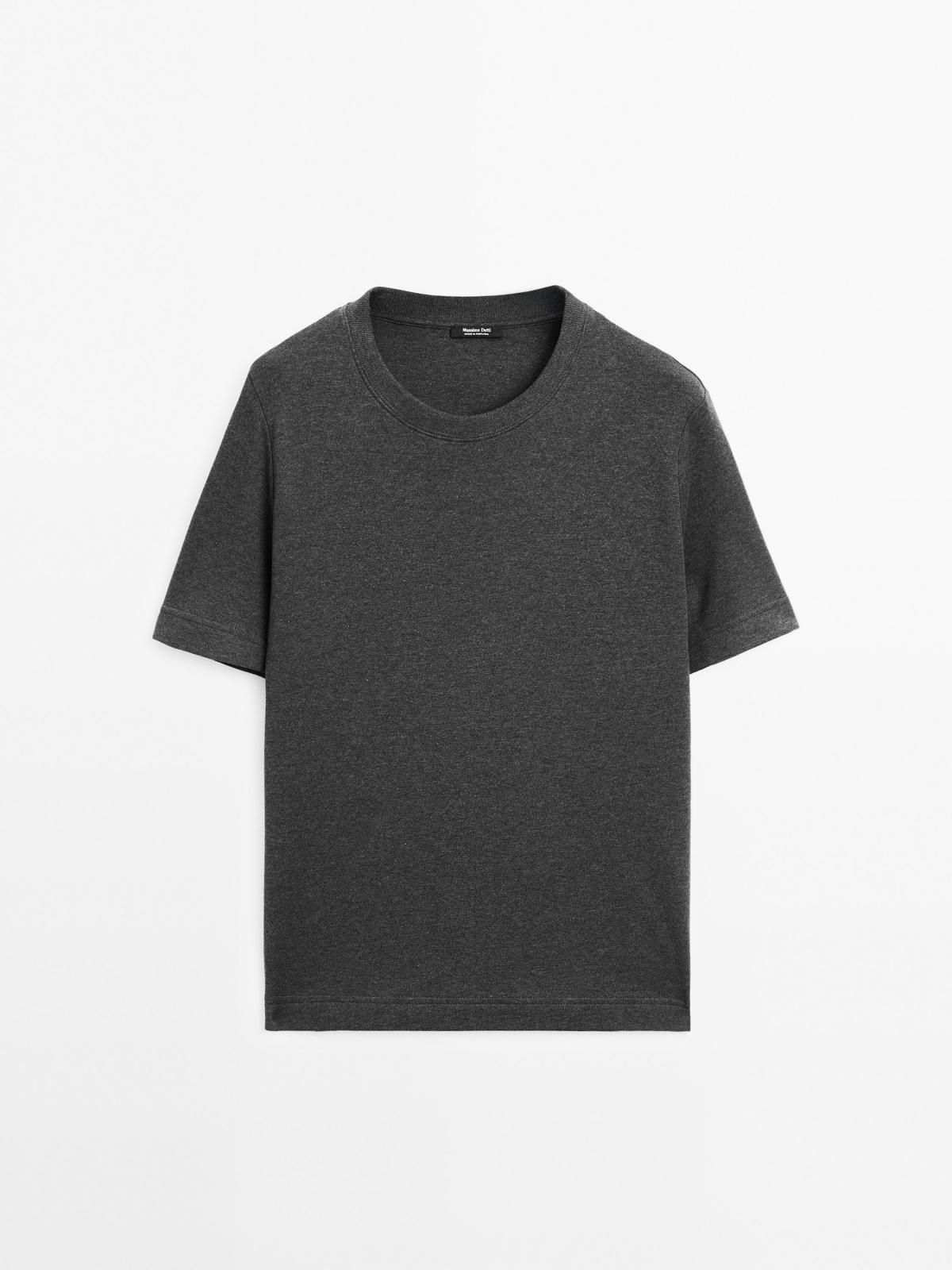 마시모두띠 코튼 인터록 베이직 크루넥 반팔 티셔츠 6823/541 ANTHRACITE GREY - 메인 이미지