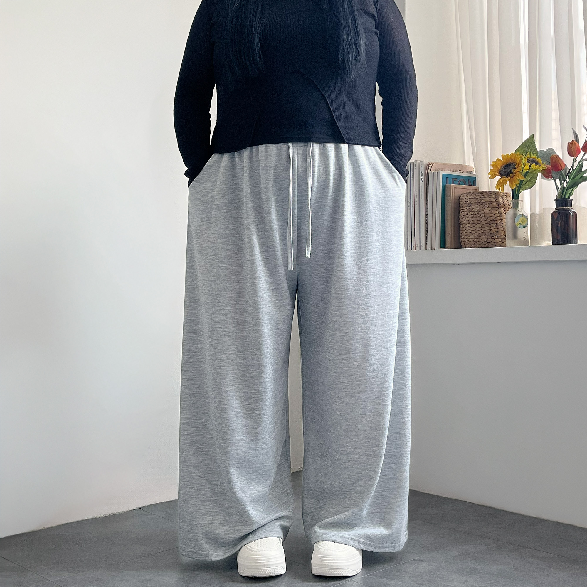 빅사이즈 편한 와이드팬츠 키작녀바지 - 상세 이미지 2