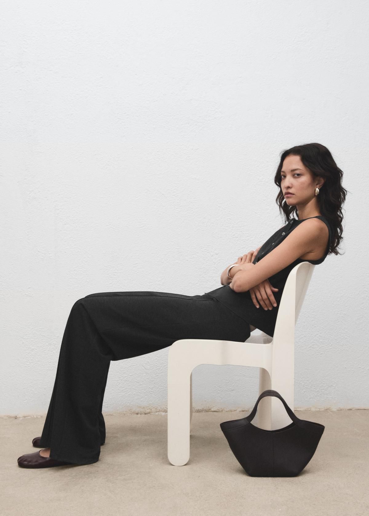 망고 컴포트 와이드핏 웨이스트밴드 슬랙스 팬츠 17065816 GRIS - 상세 이미지 5