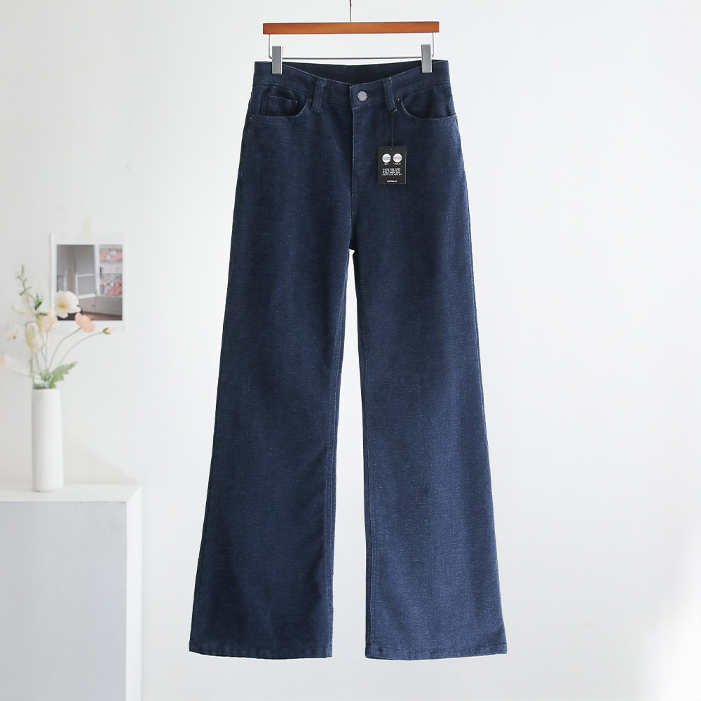 폴샌드 벨벳촉감 기모 코듀로이 히든밴딩 세미 부츠컷 팬츠 - 상품 이미지