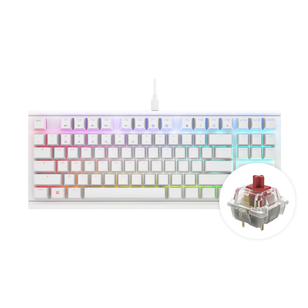 체리 키보드 MX 1.1 RGB TKL 텐키리스 게이밍 기계식 키보드 화이트 저소음 적축 - 메인 이미지