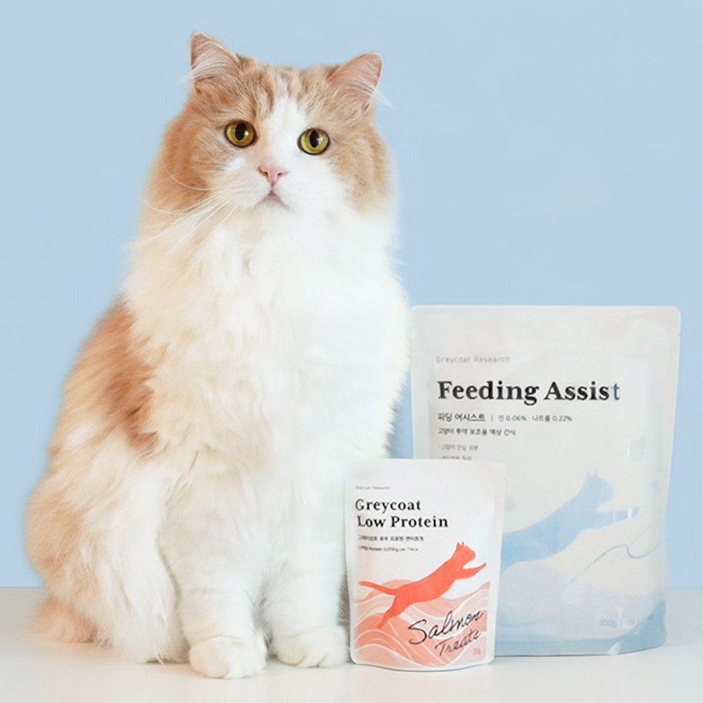 야옹섬 고양이 간식 로우프로틴 연어 저단백 트릿 피딩어시스트 30개입 신부전 관리 간식세트 제품 이미지