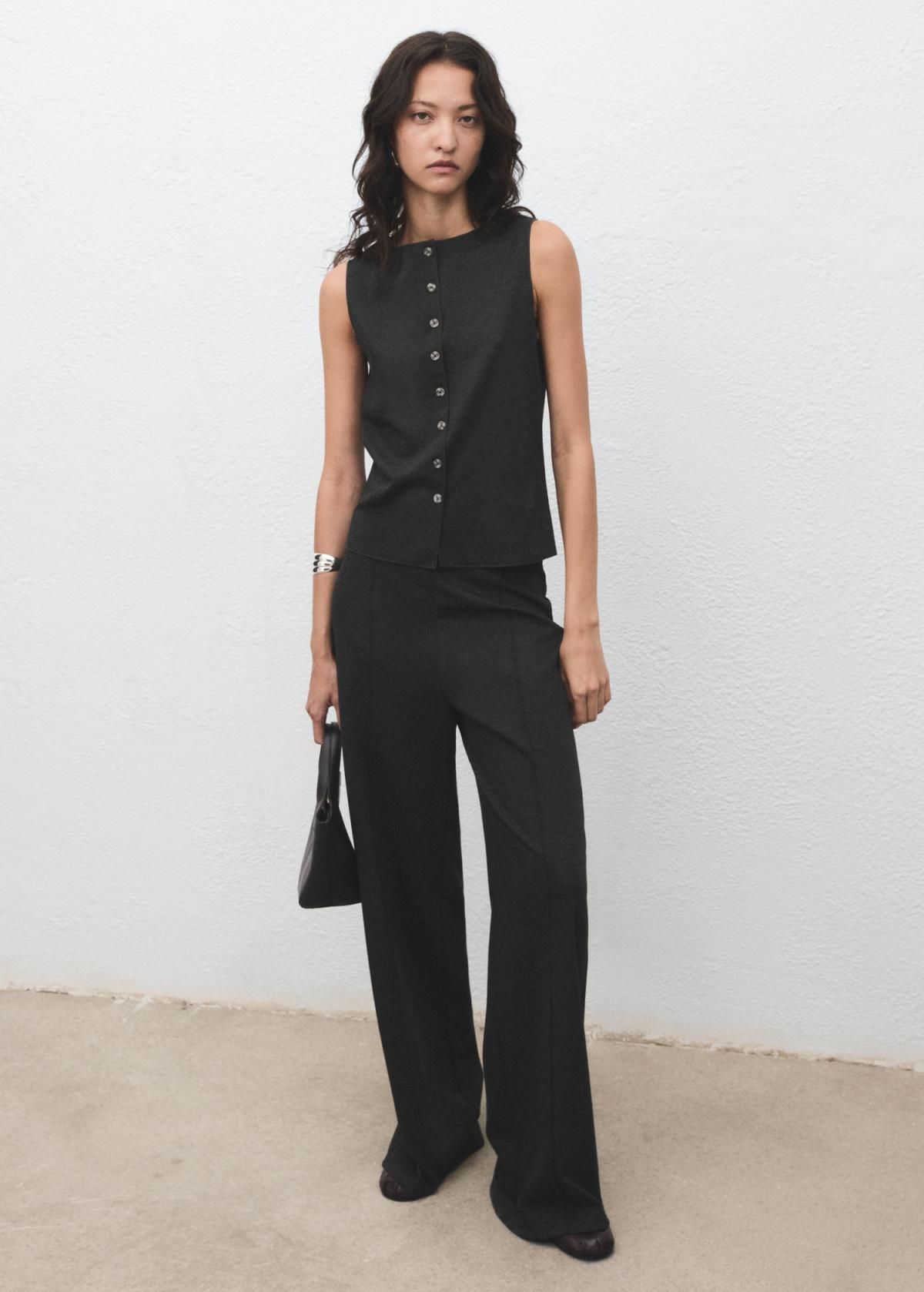 망고 컴포트 와이드핏 웨이스트밴드 슬랙스 팬츠 17065816 GRIS - 상세 이미지 2