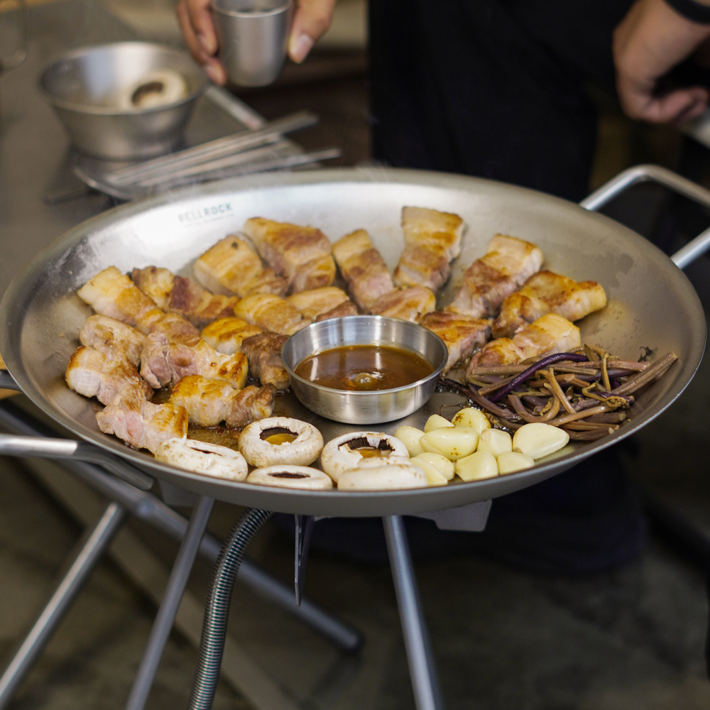 벨락 무연마 통3중 스텐 그리들 팬 36cm 인덕션 캠핑 전골 불판 스테인리스 구이팬