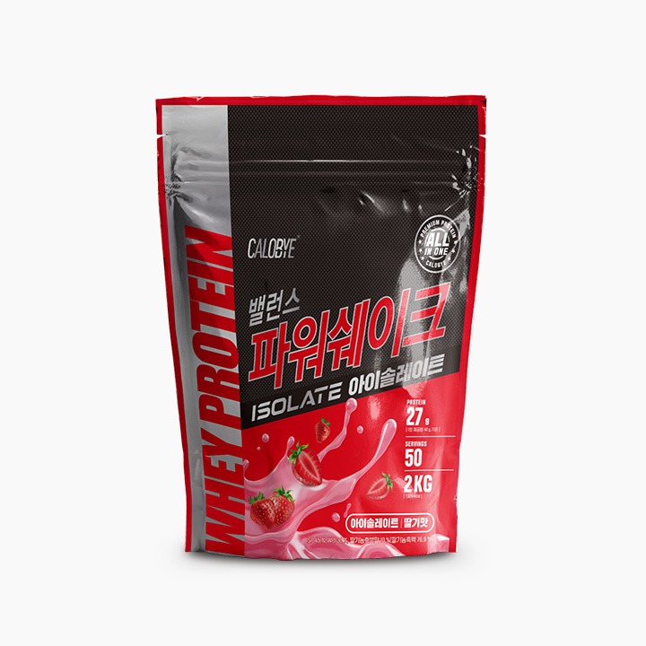 칼로바이 밸런스 파워쉐이크 아이솔레이트 WPI 유청단백질 헬스보충제 프로틴 파우더 딸기맛 2kg 제품 이미지