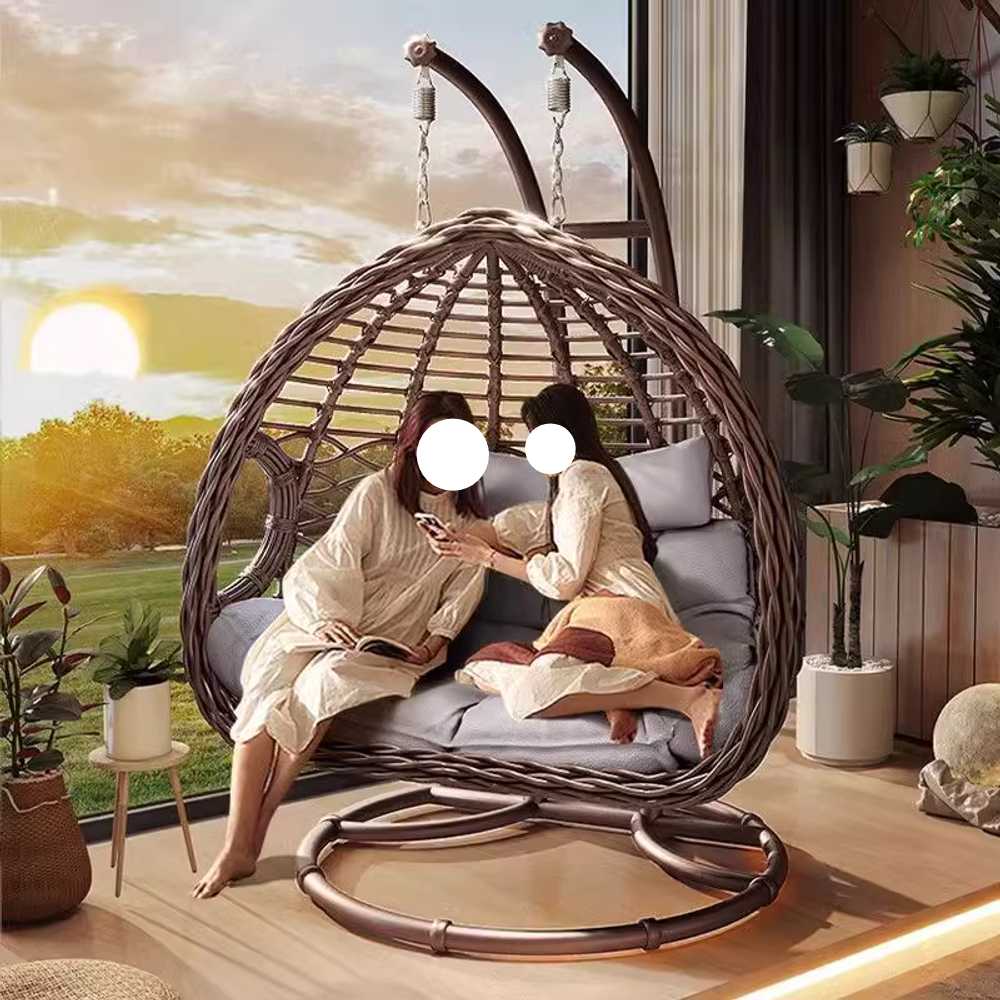 그네 의자 행잉 체어 라운지용 인테리어 포인트체어 월넛(싱글) - 상세 이미지 5
