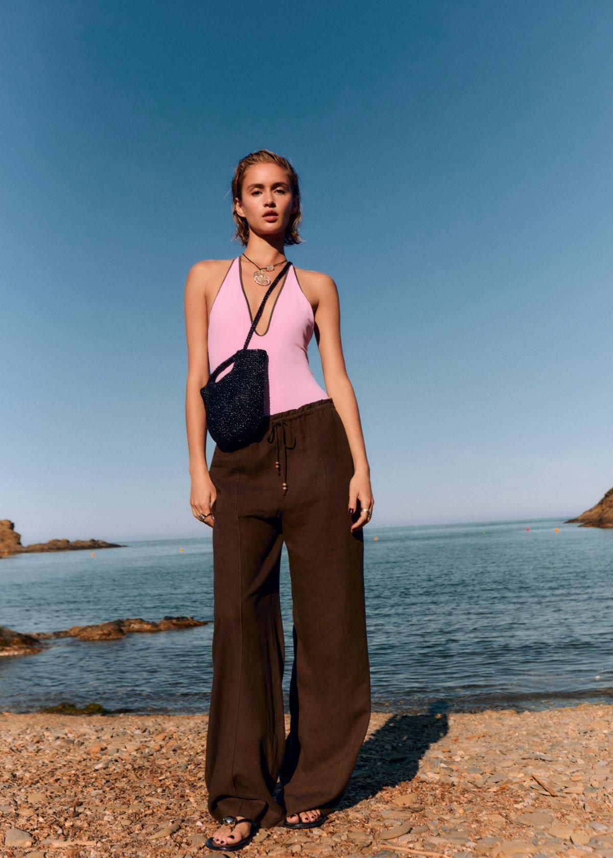 망고 린넨 와이드 드로스트링 팬츠 17071224 TOPO - 상세 이미지 3