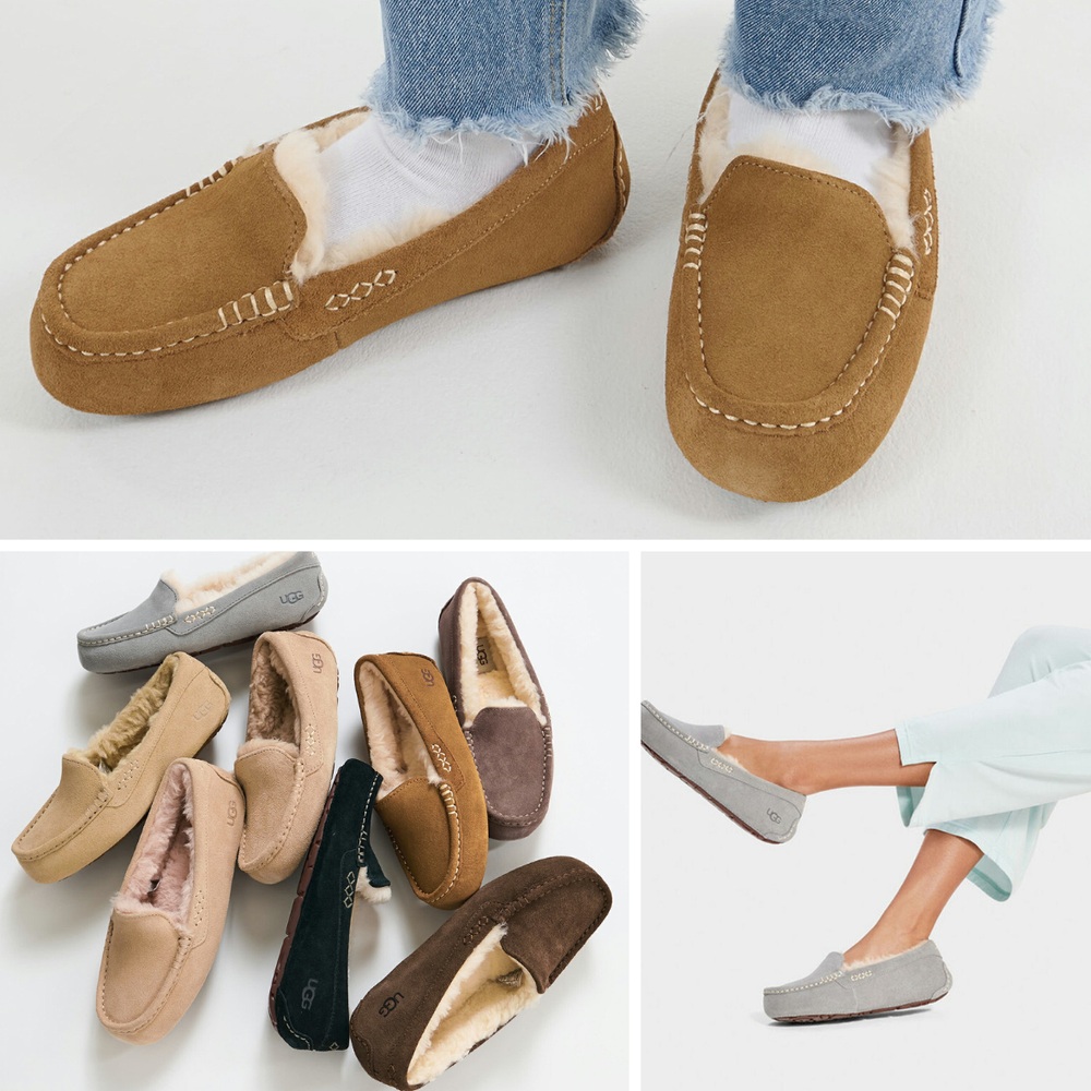 어그 UGG 여성 앤슬리 시어링 모카신 털신 슬립온 양모 안감 1106878 - 상품 이미지