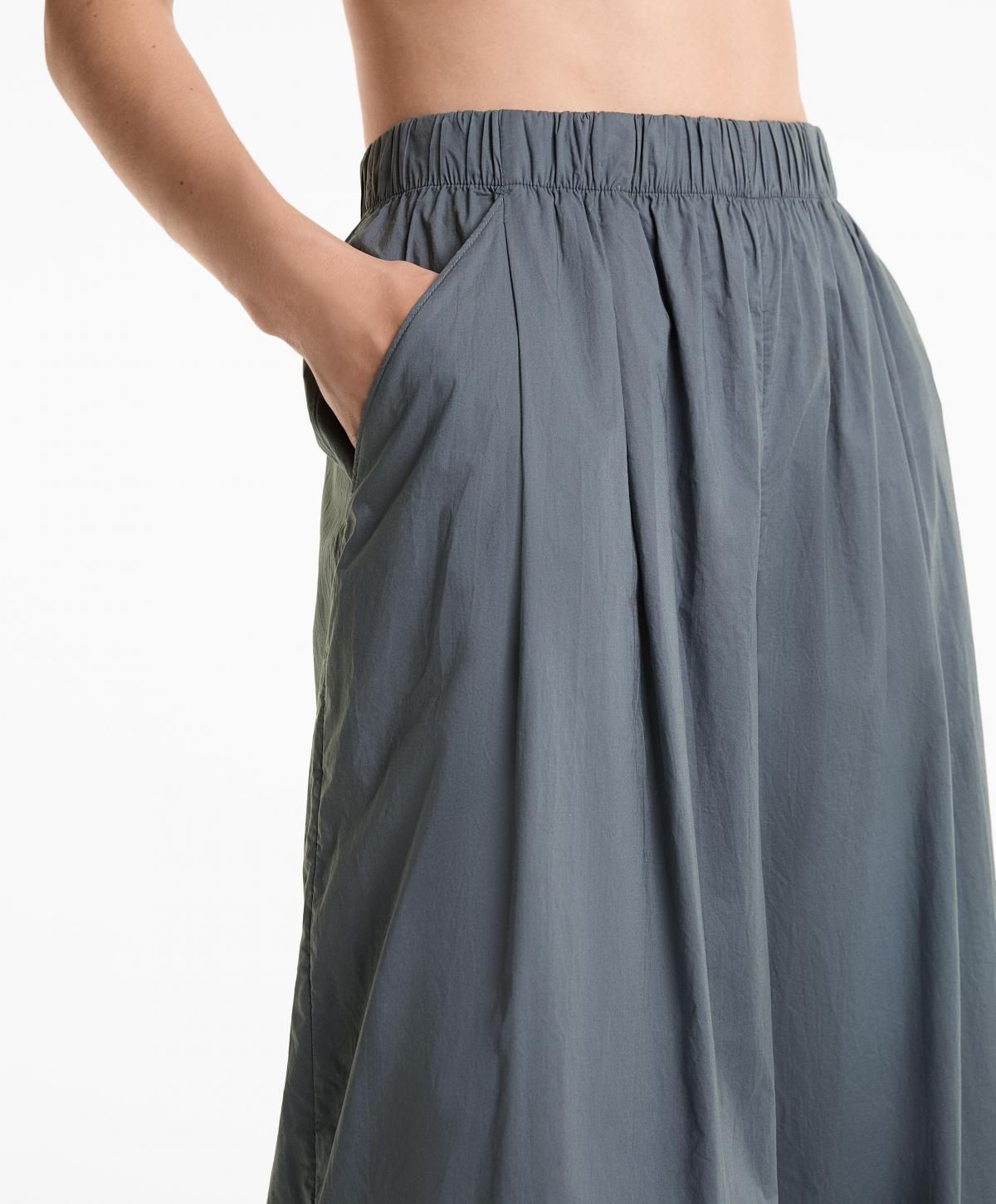 오이쇼 와이드핏 코튼 포플린 팬츠 3356/873 PETROLBLUE - 상세 이미지 3