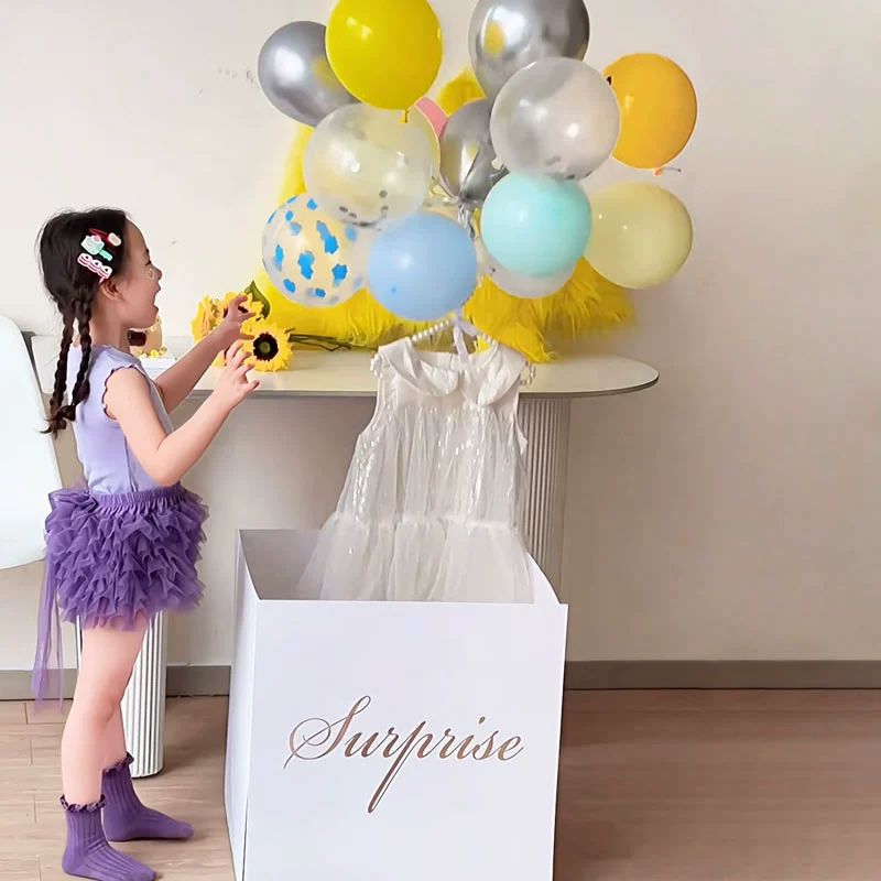대형 선물박스 포장 상자생일 답례품박스 기프트 종이 큰상자 곰신 단상자 과자 싸바리 70cm 상자+핑크 풍선 세트 1개 A - 상품 이미지