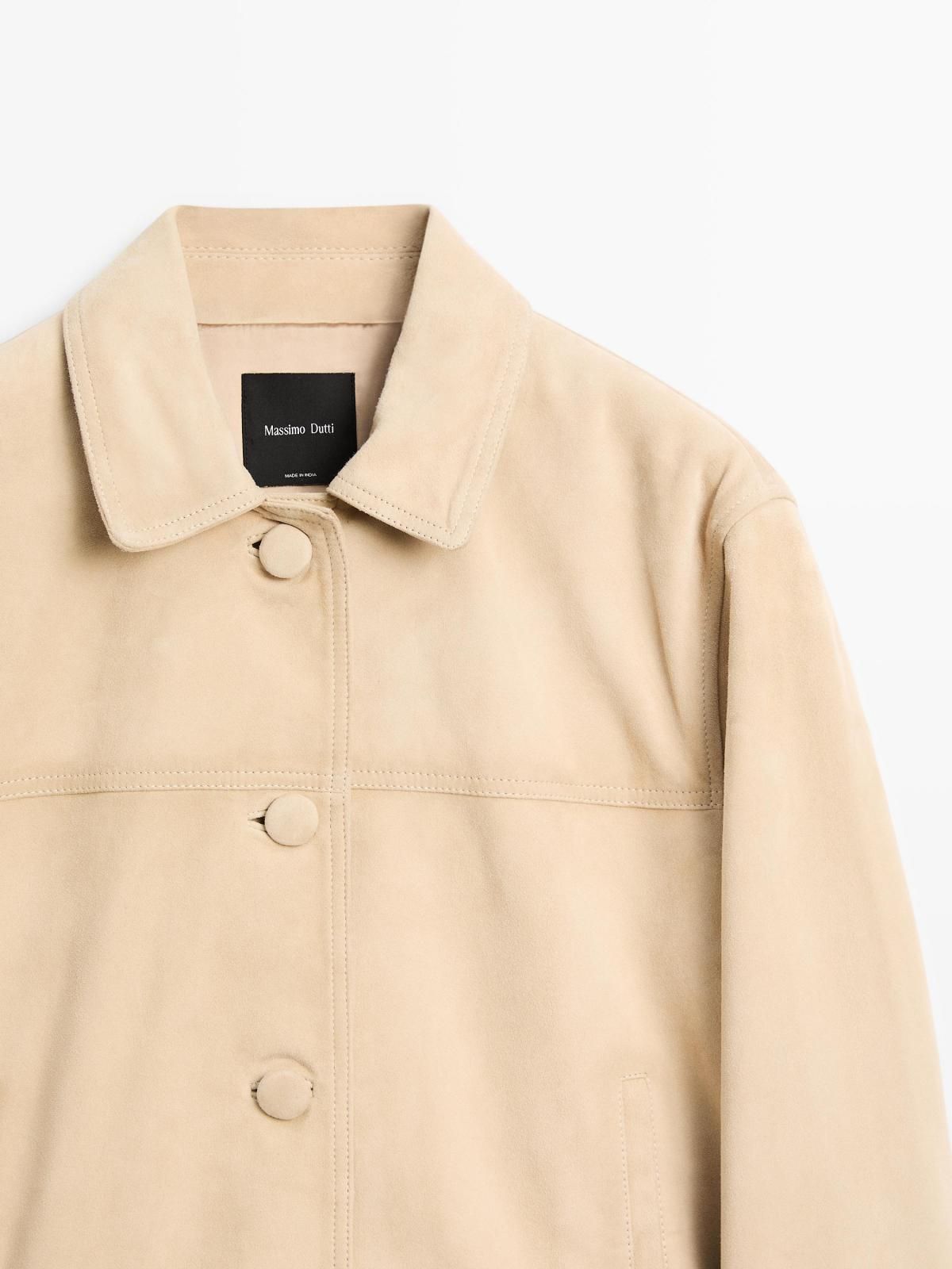 마시모두띠 프리미엄 스웨이드 레더 크롭 재킷 4741/591 BEIGE - 상세 이미지 4
