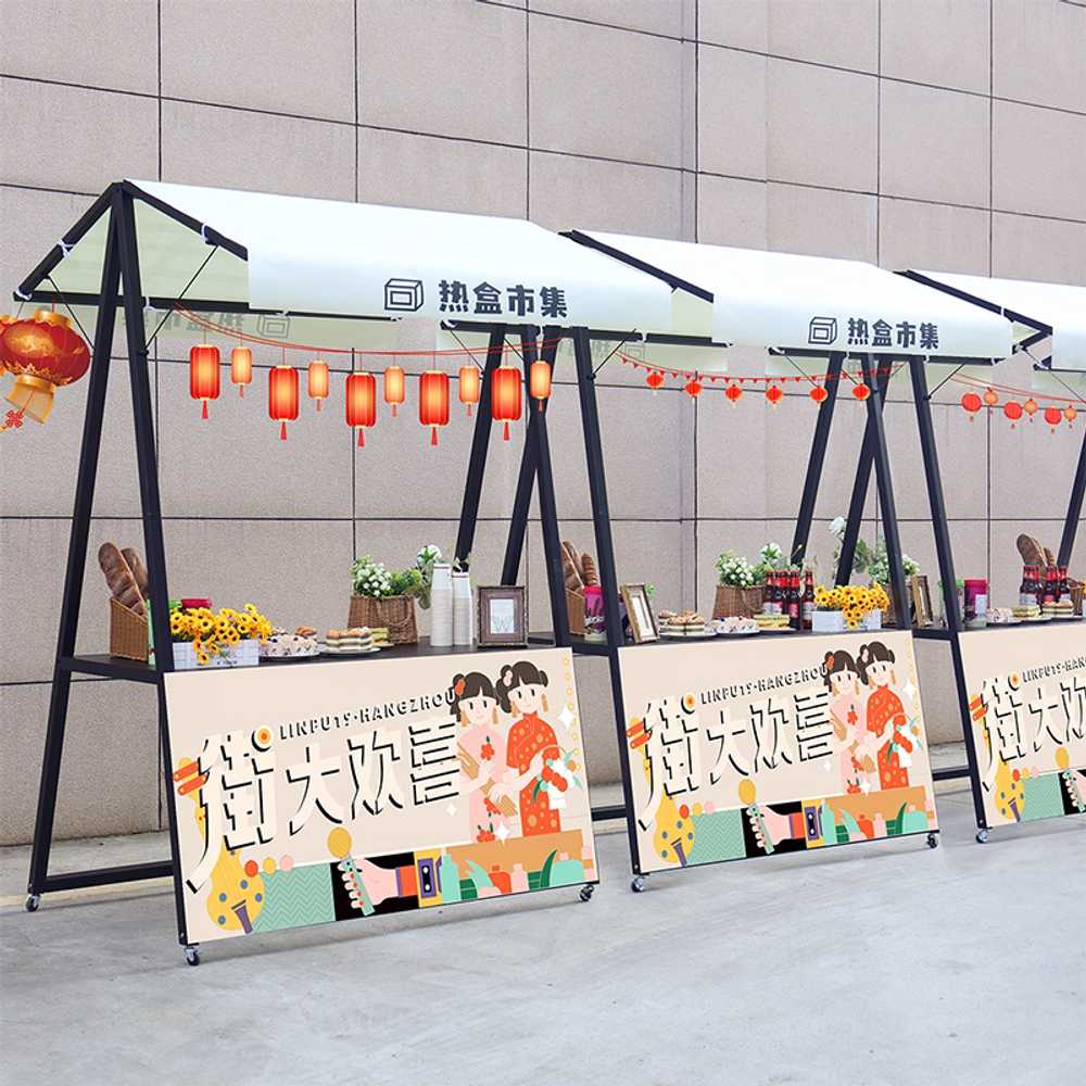 이동식 가판대 부스 야외 행사장 오뎅 노점 간식 카트 120cm - 상세 이미지 5